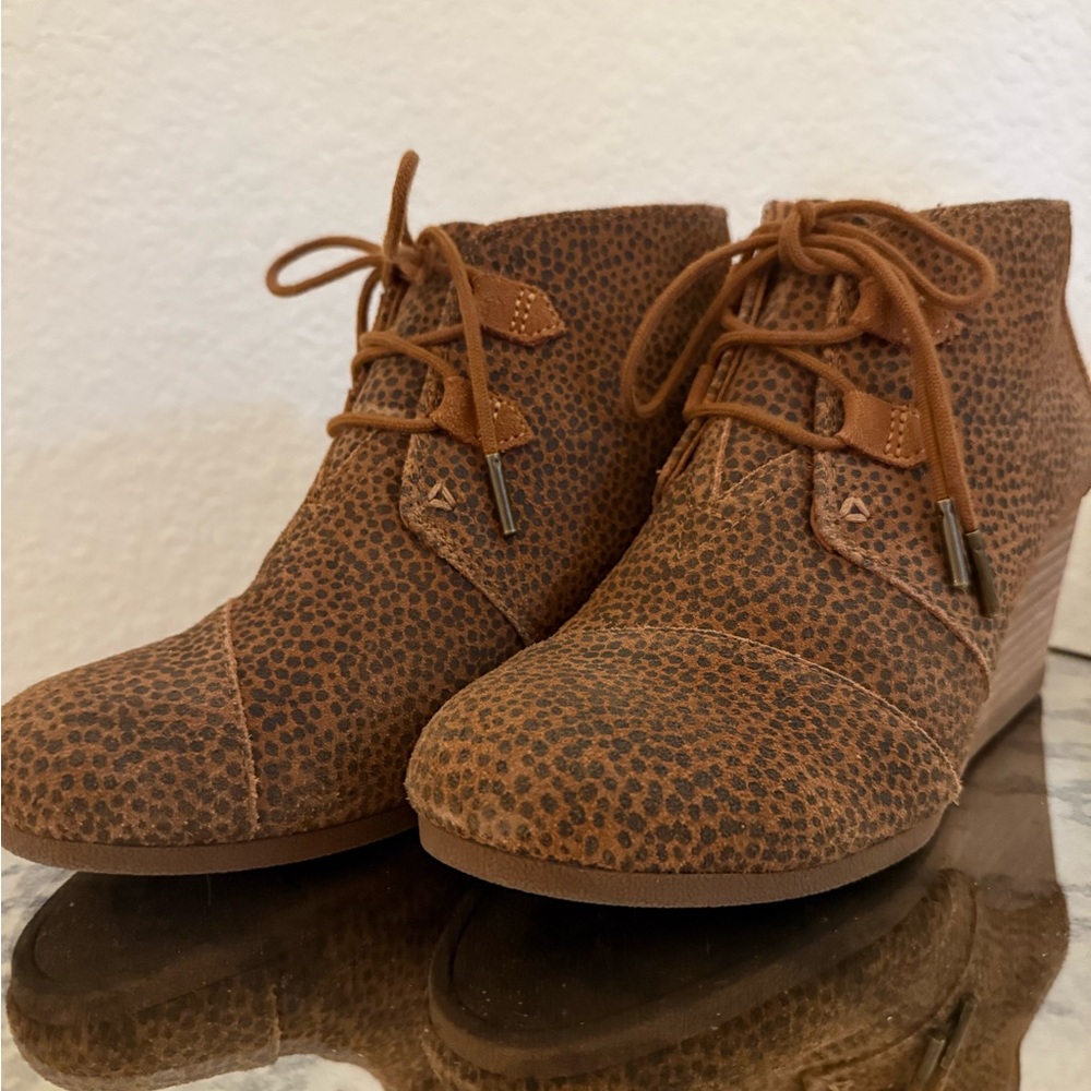 Toms Speckled Brown Ankle Booties
